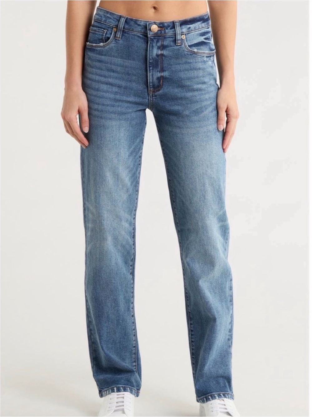 STS Blue Mid-Rise Straight Leg Jeans in Medium Blue